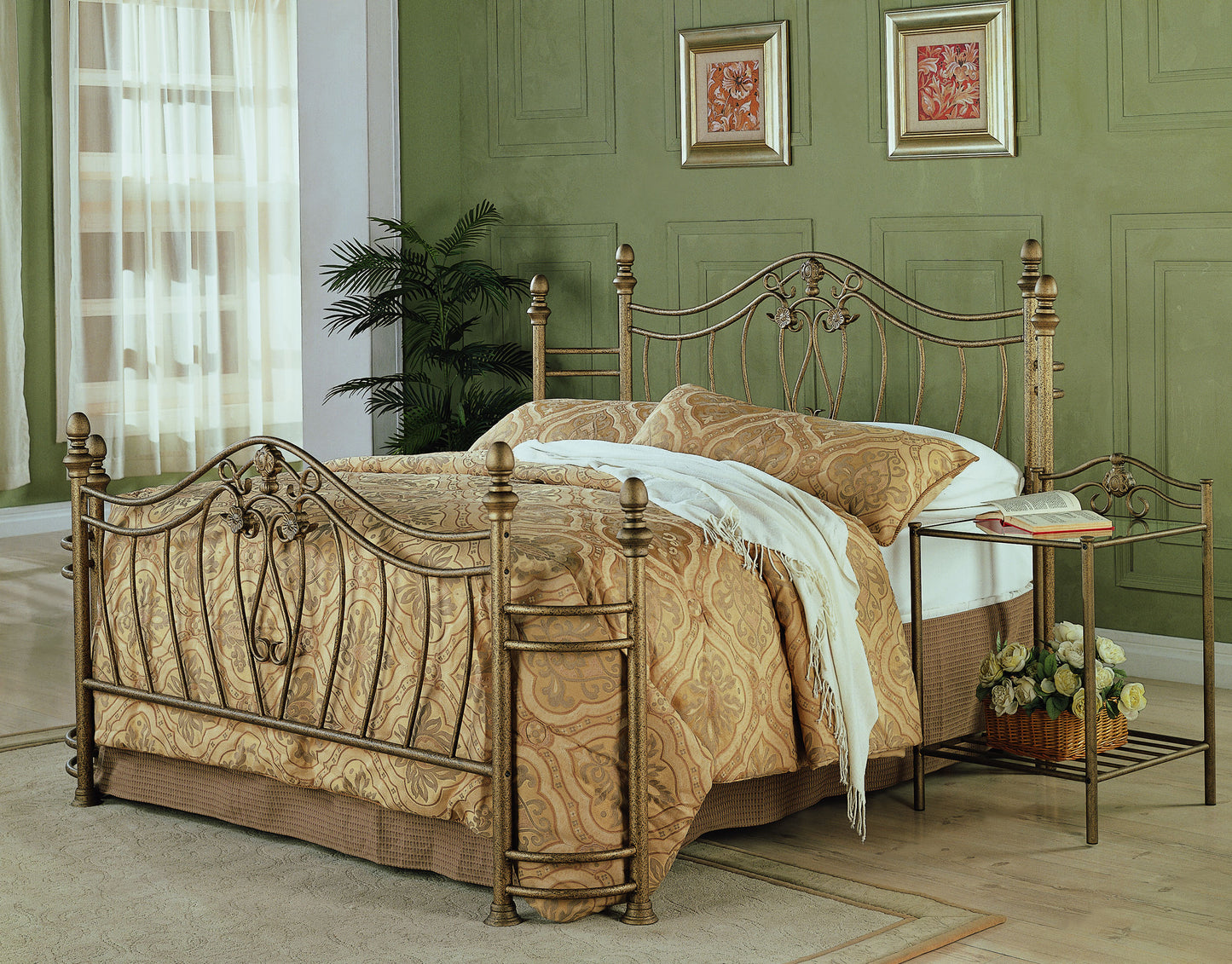 Sydney Eastern King Headboard and Footboard Brushed Gold