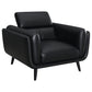 Shania 3-piece Upholstered Low Back Sofa Set Black