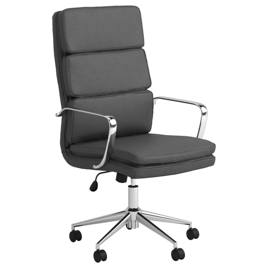Ximena Upholstered Adjustable High Back Office Chair Grey