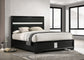 Miranda 54-inch Upholstered California King Panel Bed Black