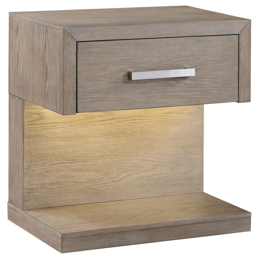 Kenora 1-drawer Nightstand Bedside Table Barley Brown