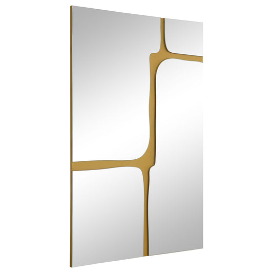 Kimberly 32 x 47 Inch Kintsugi Style Wall Mirror Gold