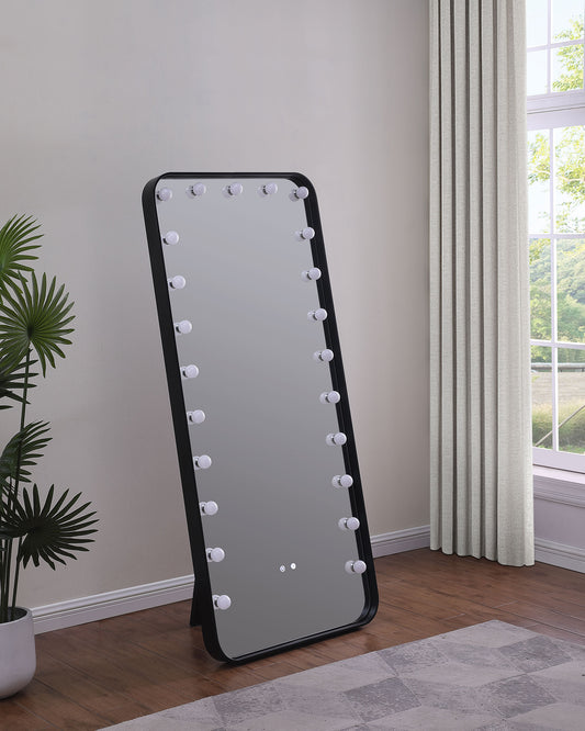 Canton 32 x 71 Inch LED Standing Mirror with Speakers Black