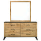 Kaywood 6-drawer Dresser and Mirror Natural Pine