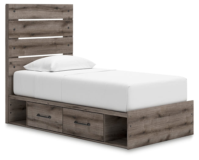 Graystorm Twin Panel Bed with Storage