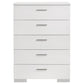 Felicity 5-drawer Bedroom Chest White High Gloss