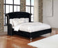 Deanna Upholstered California King Wingback Bed Black