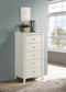 Selena 5-drawer Bedroom Chest Cream White