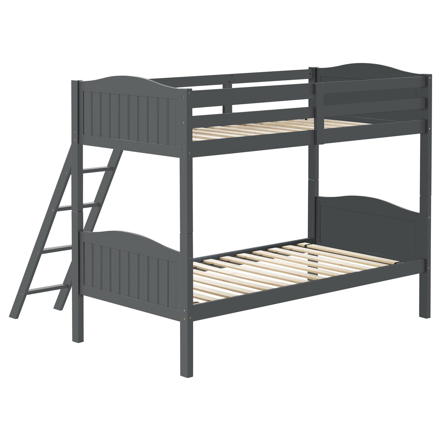 Arlo Wood Twin Over Twin Bunk Bed Grey