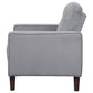 Bowen Upholstered Track Arm Tufted Accent Chair Grey