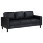 Ruth 3-piece Upholstered Track Arm Sofa Set Black