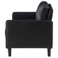 Ruth Upholstered Track Arm Loveseat Black