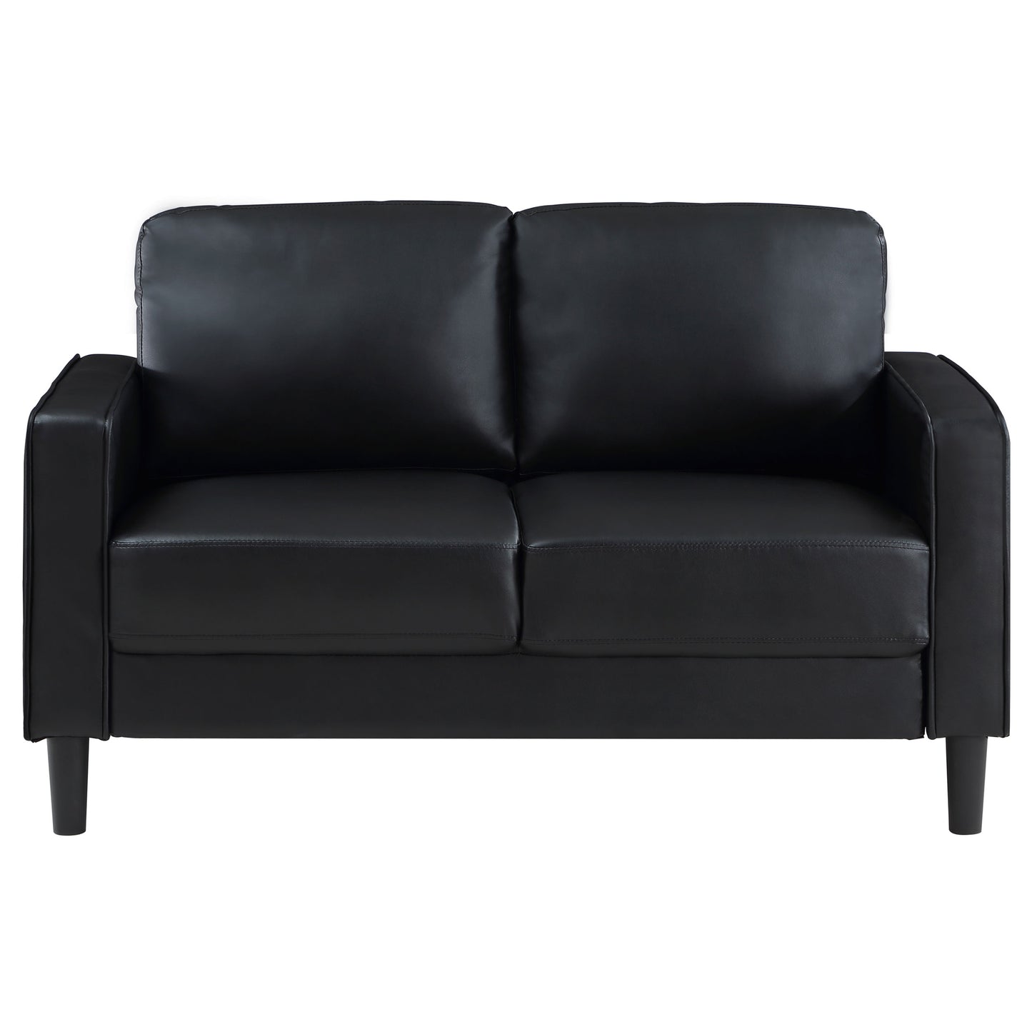 Ruth Upholstered Track Arm Loveseat Black