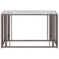 Adri Glass Top Entryway Sofa Console Table Black Nickel