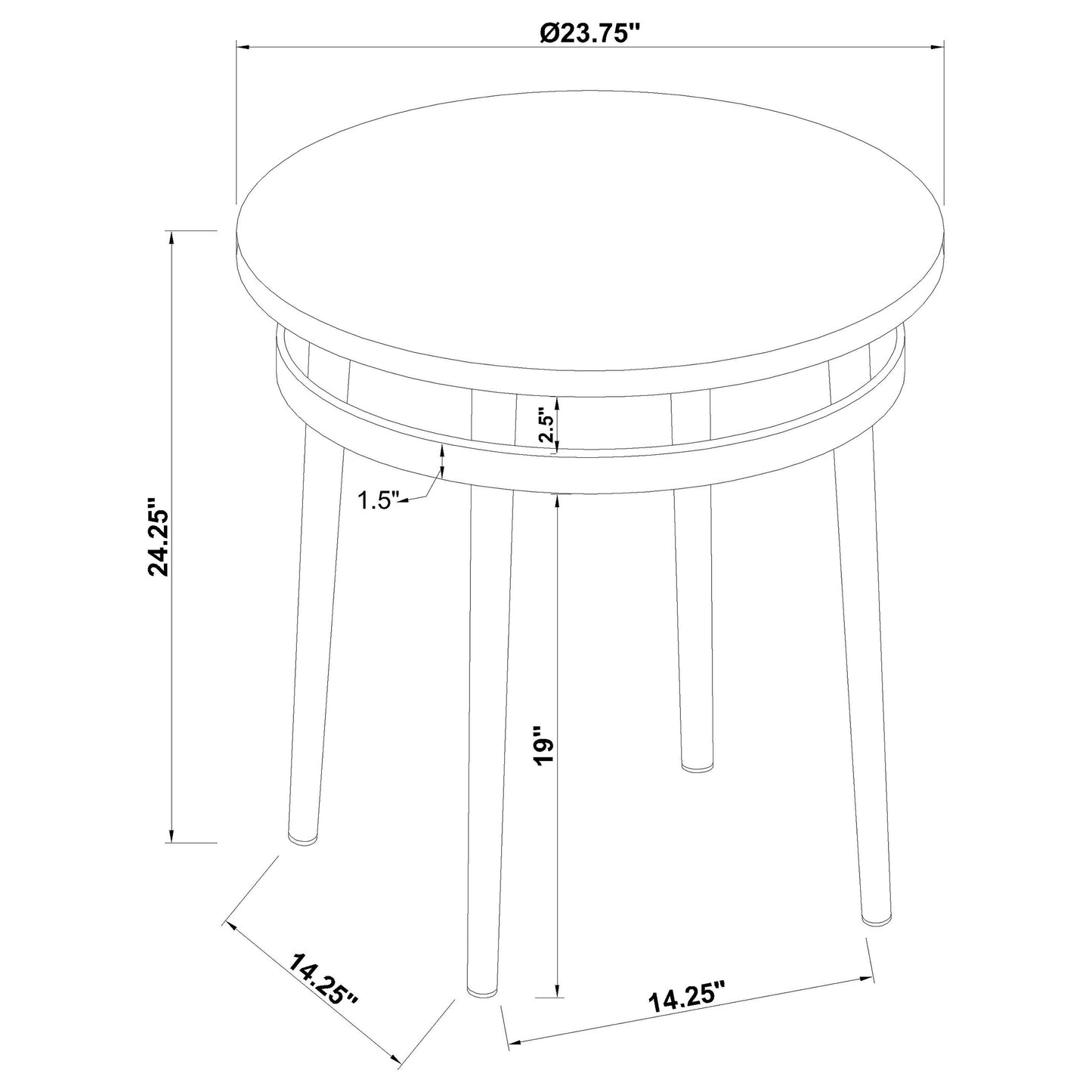 Avilla Round Marble Top Side End Table White