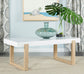 Pala Rectangular Coffee Table White High Gloss and Natural