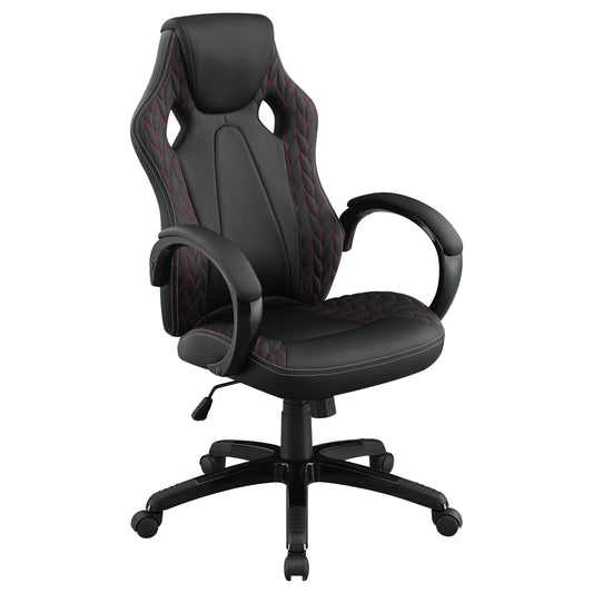 Carlos Upholstered Adjustable Home Office Desk Chair Black