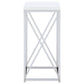 Edmund Square Accent Side Table White High Gloss and Chrome