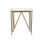 Bette 2-piece Marble Top Nesting Table Set White and Gold