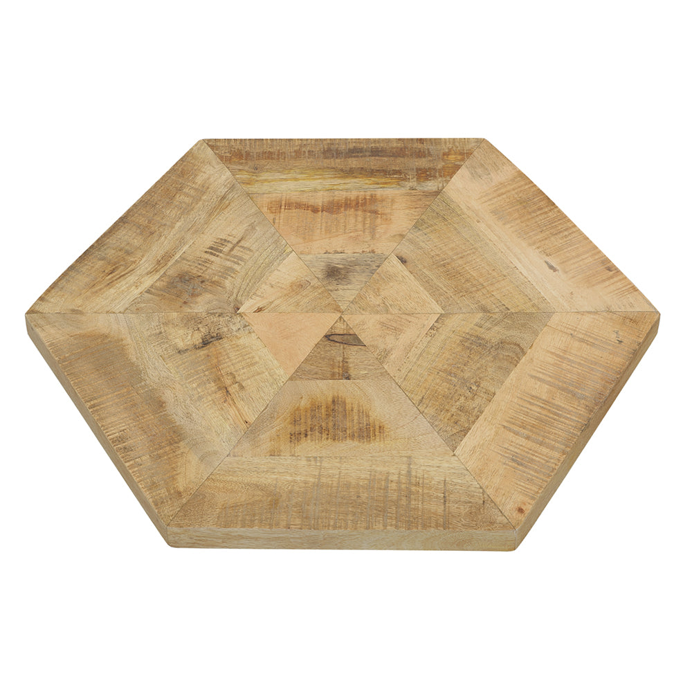 Adger 2-piece Hexagonal Nesting Tables Natural and Black