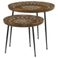 Nuala 2-piece Round Mango Wood Nesting Tables Honey