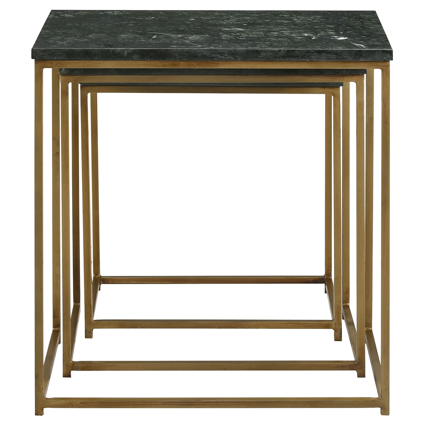 Medora 3-piece Marble Top Nesting Table Set Green