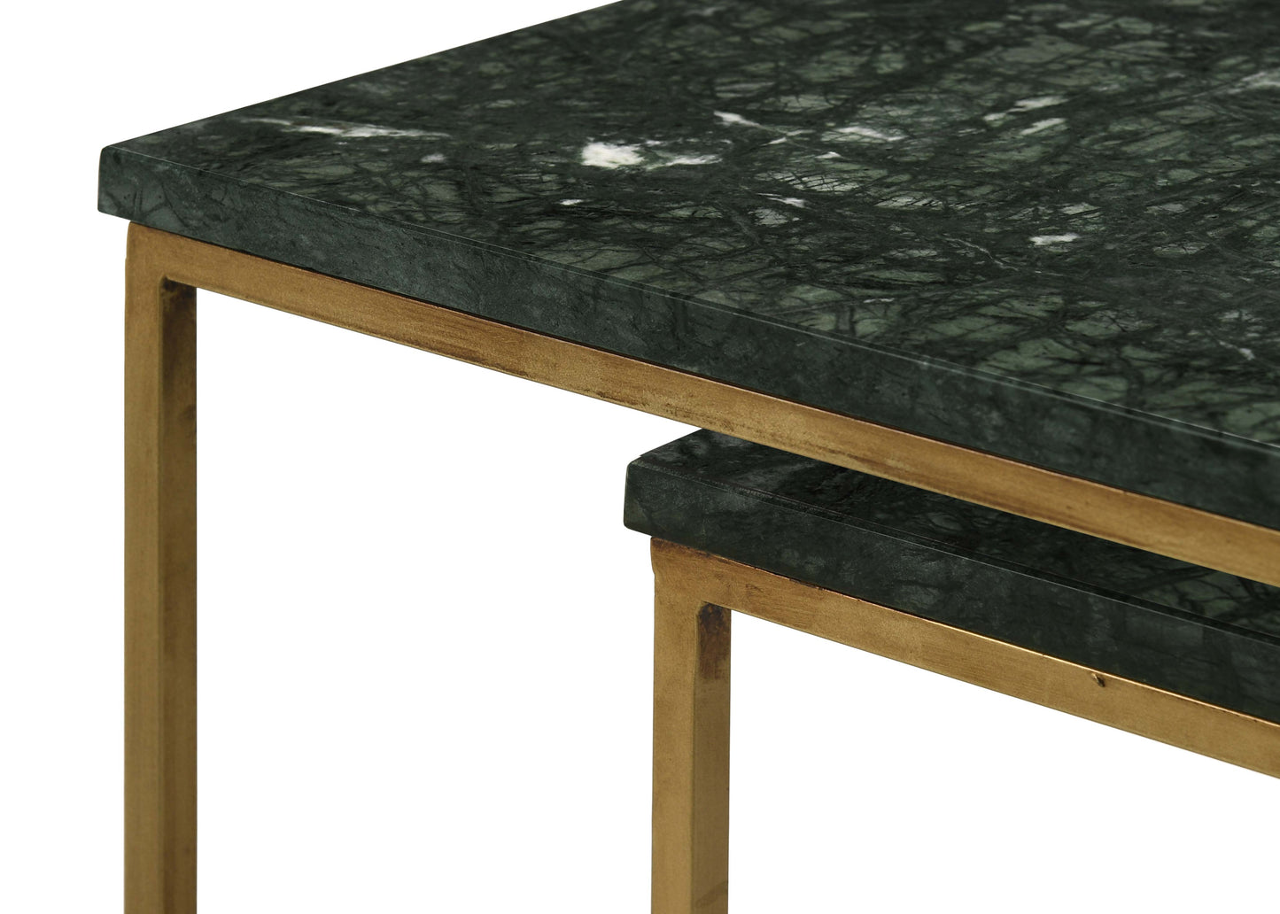 Medora 3-piece Marble Top Nesting Table Set Green