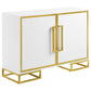 Elsa 2-door Wood Storage Accent Cabinet White and Gold