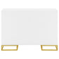 Elsa 2-door Wood Storage Accent Cabinet White and Gold